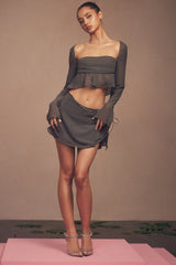 Clarice Shadow Floaty Layered Mini Skirt