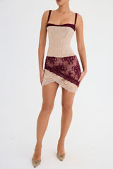Mistress Rocks Mulberry and Hemp Lace Mini Skirt - SALE