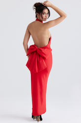 Ilaria Red Bow Halter Dress