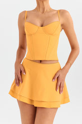 Mistress Rocks Tangerine Floaty Layered Mini Skirt - SALE