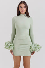 Camilla Pistachio Ruffle Cuff Mini Dress - SALE