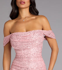 Dazzle Effect Sequin Off-The-Shoulder Mini Dress