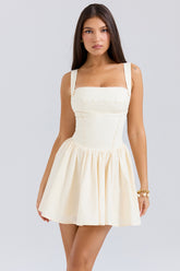Honor Buttermilk Ribbon Detailed Mini Dress