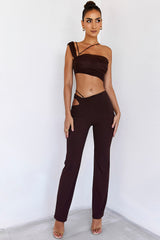 PassionMistress Rocks Chocolate Cutout Trousers - SALE