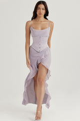 Vienne Grey Satin Underbust Corset