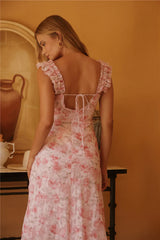 Rose Petal Reverie Midi Dress Pink