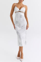 Mistress Rocks Marble Satin Slip Dress - SALE