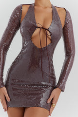 Mistress Rocks Walnut Sequin Mini Dress - SALE