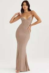 Loren Latte Corset Maxi Dress