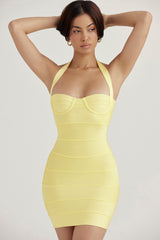 Maliha Buttercup Bandage Halter Mini Dress