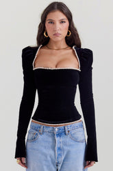 Noa Black Velvet Corset