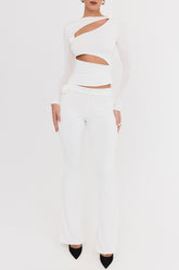 Mistress Rocks Ivory Flower Embellished Trousers - SALE