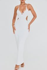 Mistress Rocks White Knit Cutout Maxi Dress - SALE