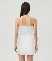 Floral Printed Mini Dress - White