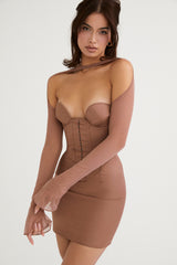 Mayara Mocha Structured Corset Mini Dress