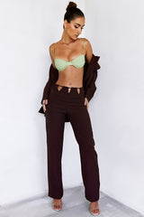 PrizedMistress Rocks Chocolate Tailored Cutout Trousers - SALE