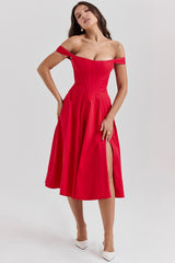 Saira Scarlet Midi Sundress