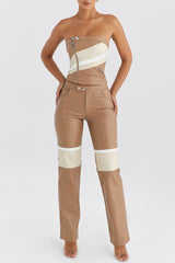 Mistress Rocks Nutmeg Vegan Leather Trousers - SALE