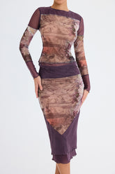 Mistress Rocks Vintage Floral Print Midi Skirt - SALE