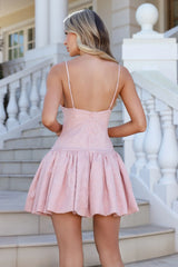 Dreamy By Design Bubble Mini Dress Rose
