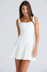 Amelie Vintage Ivory Stretch Crepe Mini Dress