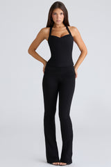 The Peekaboo Black Halter Neck Corset Top