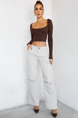 AmplifyMistress Rocks Stone Loose Fit Cargo Trousers - SALE