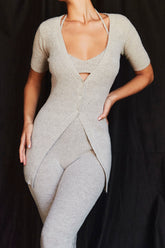 Opal Oatmeal Ribbed Knit Cardigan - SALE