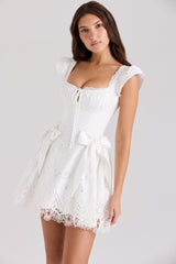 Giglio White Broderie Anglais Frill Mini Dress