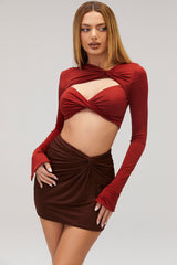 TranquilMistress Rocks Chocolate Twist Front Mini Skirt - SALE