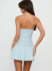 Envie strapless mini dress blue