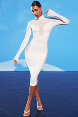 ValourMistress Rocks White Panelled Midi Dress - SALE
