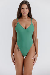 Rhodes Eucalyptus Plunge One Piece Swimsuit