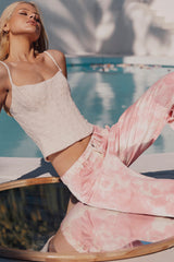 Mistress Rocks Coral Ombre Baggy Jeans - SALE