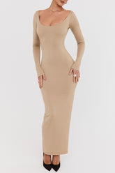 Mistress Rocks Camel Open Back Maxi Dress - SALE