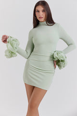 Camilla Pistachio Ruffle Cuff Mini Dress - SALE