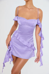 Mistress Rocks Lavender Ruffle Mini Dress - SALE