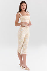 Carella Gingerbread Gingham Capri Trousers