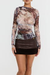 Mistress Rocks Draped Printed Top - SALE