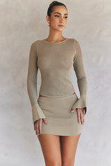 Mariella Taupe Knit Mini Skirt - SALE