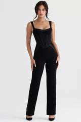Mylene Black Corset Jumpsuit