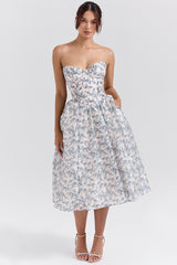 Bennett English Porcelain Print Strapless Sundress