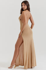 Selia Gold Knit Maxi Dress