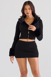 Avril Black Cashmere Mini Skirt - SALE