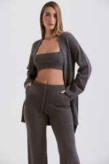 Alaia Charcoal Cashmere Blend Belted Cardigan - SALE