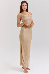 Calla Seapearl Embellished Maxi Dress