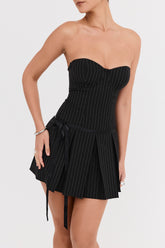 Mistress Rocks Black Pinstripe Mini Dress - SALE