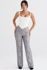 Mara Silver Metallic Lace Trousers