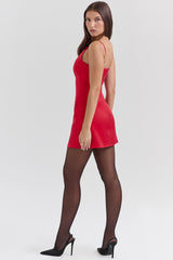 Dainty Scarlet Square Neck A-Line Mini Dress - SALE