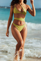 Lafayette Olive Asymmetric Cutout Swimsuit